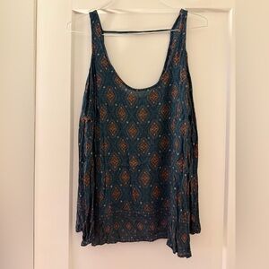 Torrid Boho Open-Side Tank Top Blue Orange Size 1X